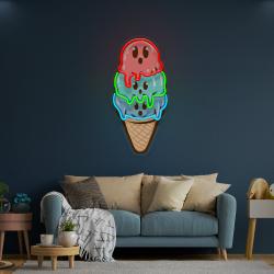 cute ice cream cartoon artwork led neon sign light 3