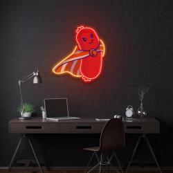 cute sausage super hero artwork led neon sign light 1