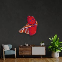 cute sausage super hero artwork led neon sign light 3