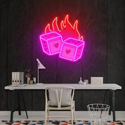 dice love artwork led neon sign light 1