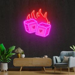 dice love artwork led neon sign light 2