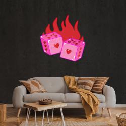 dice love artwork led neon sign light 3