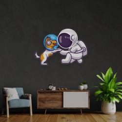 dog astronaut in space artwork led neon sign light 3
