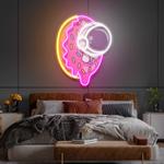 donut astronaut art work led neon sign light 0