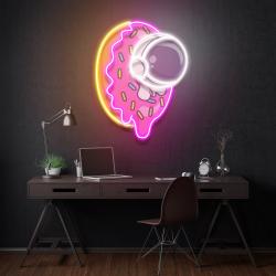 donut astronaut art work led neon sign light 1