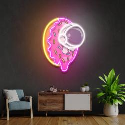 donut astronaut art work led neon sign light 2