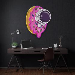 donut astronaut art work led neon sign light 3