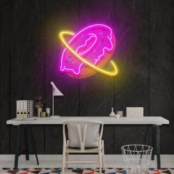 doughnut planet artwork led neon sign light 1