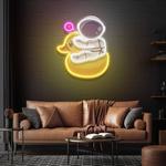 duck astronaut art work led neon sign light 0