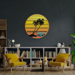 enjoy the tropical waves sunset retro vintage style artwork led neon sign light 3