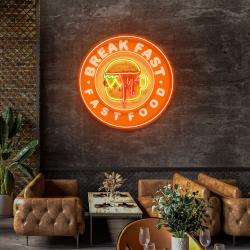fast food hamburger and coffee artwork led neon sign light 1