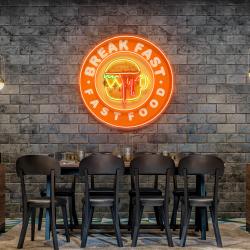fast food hamburger and coffee artwork led neon sign light 2