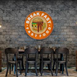 fast food hamburger and coffee artwork led neon sign light 3