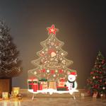 festive christmas tree led neon sign with snowman and gift accents 0