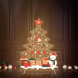 festive christmas tree led neon sign with snowman and gift accents 1