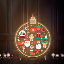 festive led neon sign with christmas icons and holiday motifs 1