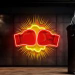 fiery boxing gloves led neon sign artwork 0