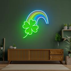four leaf clover saint patricks day artwork led neon sign light 1 1