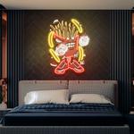 french fries cartoon artwork led neon sign light 0