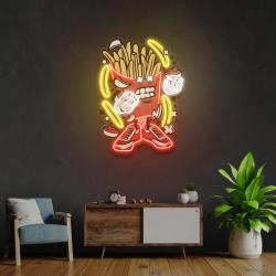 french fries cartoon artwork led neon sign light 1