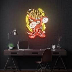 french fries cartoon artwork led neon sign light 2