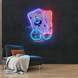 gambling poker art work led neon sign light 1