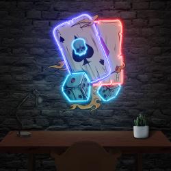 gambling poker art work led neon sign light 2
