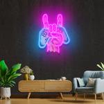 game hand sign artwork led neon sign light 0