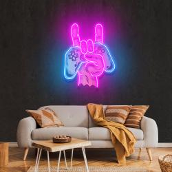 game hand sign artwork led neon sign light 1