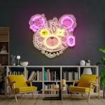 gangsta bear artwork led neon sign light 0