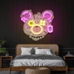 gangsta bear artwork led neon sign light 1