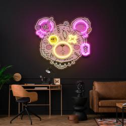 gangsta bear artwork led neon sign light 2