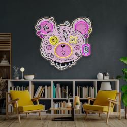 gangsta bear artwork led neon sign light 3