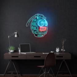 grenade cartoon artwork led neon sign light 1