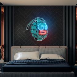 grenade cartoon artwork led neon sign light 2