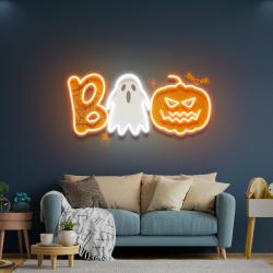 halloween boo ghost artwork led neon sign light 1