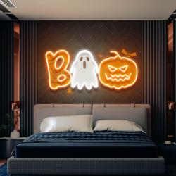 halloween boo ghost artwork led neon sign light 2