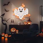 halloween day ghost fire artwork led neon sign light 0