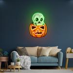 halloween skull pumpkin cute artwork led neon sign light 0