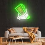 hand money artwork led neon sign light 0