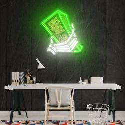 hand money artwork led neon sign light 1