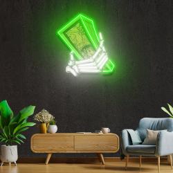 hand money artwork led neon sign light 2