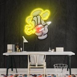 hand smoke artwork led neon sign light 1
