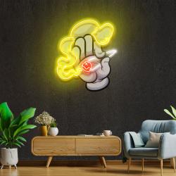 hand smoke artwork led neon sign light 2