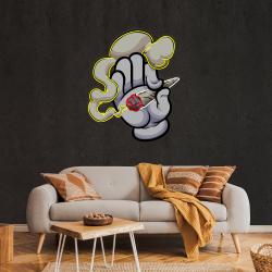 hand smoke artwork led neon sign light 3