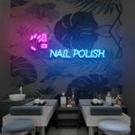 hands nail polish artwork led neon sign light nail salon decoration 0