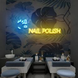 hands nail polish artwork led neon sign light nail salon decoration 2