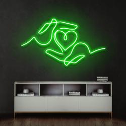 heart hand led neon sign light 2