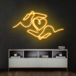 heart hand led neon sign light 4