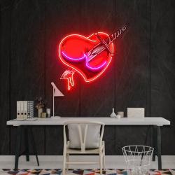 heart sword artwork led neon sign light 1